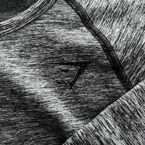 Gymshark Hyper Amplify Long Sleeve Crop Top - Black Marl/Black - Picture 3 of 4